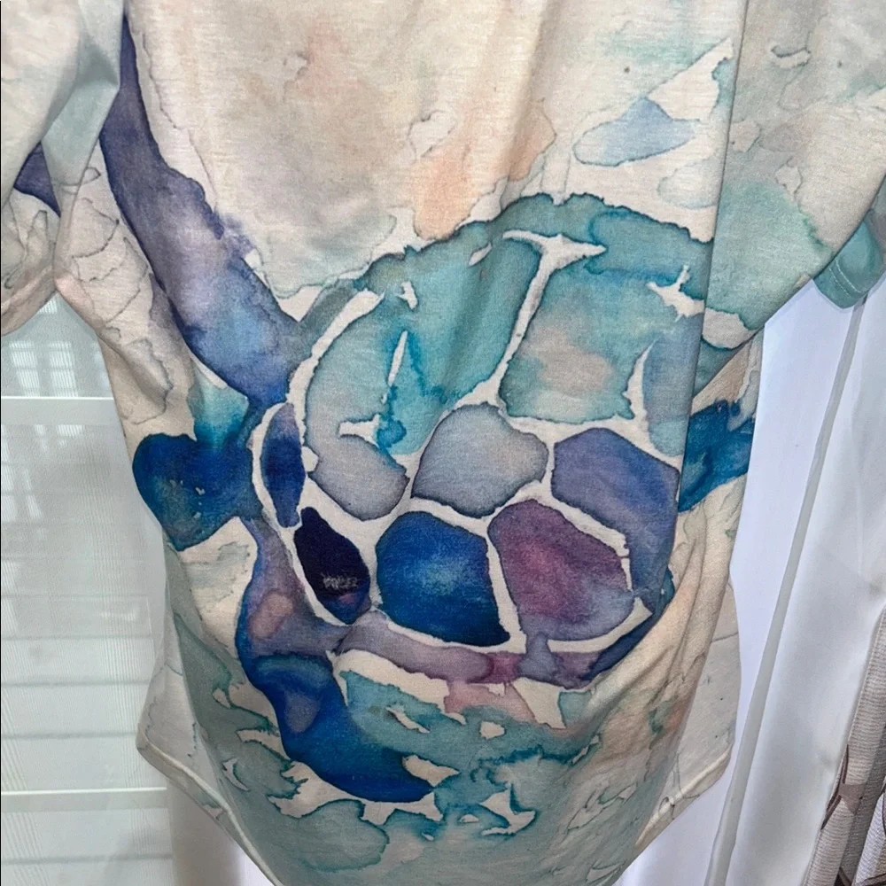 Womens Plus Size V-Neck T-Shirt with Turtle Design Size 3x - Picture 5 of 7